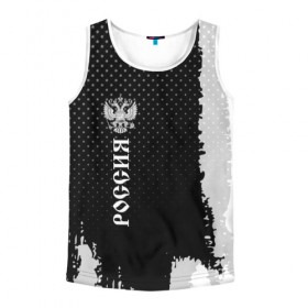 Мужская майка 3D с принтом russia sport uniform 2018 в городе Новоалтайск, 100% полиэстер | круглая горловина, приталенный силуэт, длина до линии бедра. Пройма и горловина окантованы тонкой бейкой | Тематика изображения на принте: abstraction | grunge | russia | sport | абстракция | герб | краска | русский | символика рф | спорт | спортивный | триколор | униформа | форма | я русский