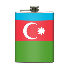 Фляга с принтом Азербайджан в городе Новоалтайск, металлический корпус | емкость 0,22 л, размер 125 х 94 мм. Виниловая наклейка запечатывается полностью | azerbaijan | azrbaycan | звезда | ислам | полумесяц | флаг