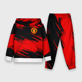 Детский костюм 3D (с толстовкой) с принтом Manchester United в городе Новоалтайск,  |  | football | futbol | manchester | mu | sport | манчестер | мю | спорт | футбол | юнайтед