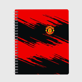 Тетрадь с принтом Manchester United в городе Новоалтайск, 100% бумага | 48 листов, плотность листов — 60 г/м2, плотность картонной обложки — 250 г/м2. Листы скреплены сбоку удобной пружинной спиралью. Уголки страниц и обложки скругленные. Цвет линий — светло-серый
 | Тематика изображения на принте: football | futbol | manchester | mu | sport | манчестер | мю | спорт | футбол | юнайтед