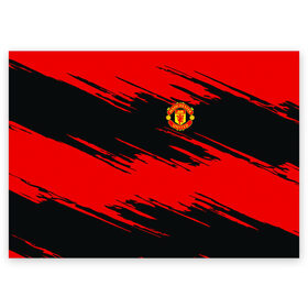 Поздравительная открытка с принтом Manchester United в городе Новоалтайск, 100% бумага | плотность бумаги 280 г/м2, матовая, на обратной стороне линовка и место для марки
 | Тематика изображения на принте: football | futbol | manchester | mu | sport | манчестер | мю | спорт | футбол | юнайтед