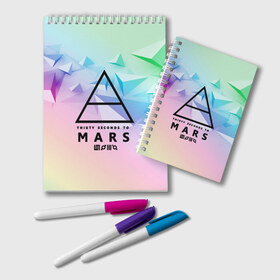 Блокнот с принтом 30 Seconds to Mars в городе Новоалтайск, 100% бумага | 48 листов, плотность листов — 60 г/м2, плотность картонной обложки — 250 г/м2. Листы скреплены удобной пружинной спиралью. Цвет линий — светло-серый
 | Тематика изображения на принте: 30 seconds to mars | punk | rock | альтернативный хип хоп | группа | инди поп | музыка | музыкальное произведение | ноты | панк | регги | рок | синти поп