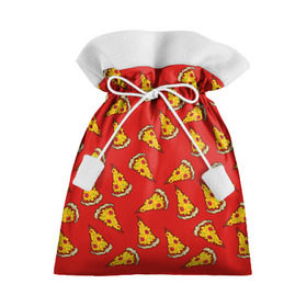 Подарочный 3D мешок с принтом Pizza red в городе Новоалтайск, 100% полиэстер | Размер: 29*39 см | fast food | pizza | еда | пицца | фастфуд