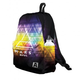 Рюкзак 3D с принтом 30 Seconds to Mars music в городе Новоалтайск, 100% полиэстер | лямки с регулируемой длиной, сверху петелька, чтобы рюкзак можно было повесить на вешалку. Основное отделение закрывается на молнию, как и внешний карман. Внутри два дополнительных кармана, один из которых закрывается на молнию. По бокам два дополнительных кармашка | 30 seconds to mars | punk | rock | альтернативный хип хоп | группа | инди поп | музыка | музыкальное произведение | ноты | панк | регги | рок | синти поп