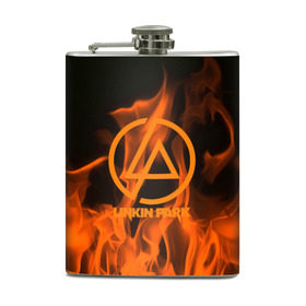 Фляга с принтом Linkin park in fire в городе Новоалтайск, металлический корпус | емкость 0,22 л, размер 125 х 94 мм. Виниловая наклейка запечатывается полностью | Тематика изображения на принте: linkin park | logo | music | pop | rock | usa | альтернатива | америка | металл | музыка | музыкальный | поп | рок | честер беннингтон