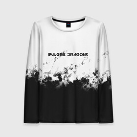 Женский лонгслив 3D с принтом IMAGINE DRAGONS в городе Новоалтайск, 100% полиэстер | длинные рукава, круглый вырез горловины, полуприлегающий силуэт | imagine dragons | punk | rock | альтернативный хип хоп | группа | инди поп | музыка | музыкальное произведение | ноты | панк | регги | рок | синти поп