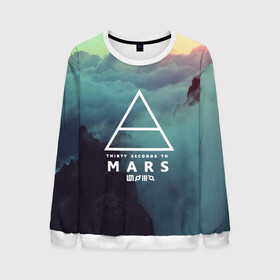 Мужской свитшот 3D с принтом 30 Seconds to Mars в городе Новоалтайск, 100% полиэстер с мягким внутренним слоем | круглый вырез горловины, мягкая резинка на манжетах и поясе, свободная посадка по фигуре | 30 seconds to mars | punk | rock | альтернативный хип хоп | группа | инди поп | музыка | музыкальное произведение | ноты | панк | регги | рок | синти поп