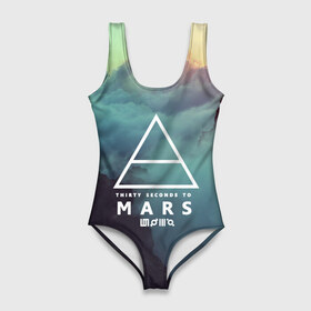 Купальник-боди 3D с принтом 30 Seconds to Mars в городе Новоалтайск, 82% полиэстер, 18% эластан | Круглая горловина, круглый вырез на спине | 30 seconds to mars | punk | rock | альтернативный хип хоп | группа | инди поп | музыка | музыкальное произведение | ноты | панк | регги | рок | синти поп