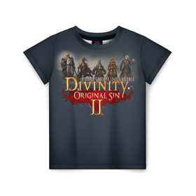 Детская футболка 3D с принтом Divinity, Original Sin, Божество, Дивинити в городе Новоалтайск, 100% гипоаллергенный полиэфир | прямой крой, круглый вырез горловины, длина до линии бедер, чуть спущенное плечо, ткань немного тянется | Тематика изображения на принте: 