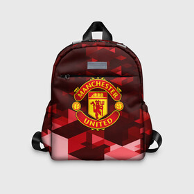 Детский рюкзак 3D с принтом Manchester United Abstract в городе Новоалтайск, 100% полиэстер | лямки с регулируемой длиной, сверху петелька, чтобы рюкзак можно было повесить на вешалку. Основное отделение закрывается на молнию, как и внешний карман. Внутри дополнительный карман. По бокам два дополнительных кармашка | england | football | logo | manchester united | sport | абстракция | англия | арт | геометрия | лига | лого | манчестер | спорт | текстура | фигуры | фк | футбол | футбольный клуб | эмблема