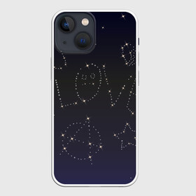 Чехол для iPhone 13 mini с принтом Тату Лил Пипа звезды на небе в городе Новоалтайск,  |  | ahr | come | crybaby | gustav | lil peep | over | save the shirt | sober | spotlight | ахр | гелик | густав | звезды | лил | лилпип | пип | реп | рок | рэп | тату | хип хоп | эмо