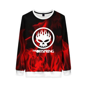 Женский свитшот 3D с принтом The Offspring в городе Новоалтайск, 100% полиэстер с мягким внутренним слоем | круглый вырез горловины, мягкая резинка на манжетах и поясе, свободная посадка по фигуре | punk | rock | the offspring | альтернативный хип хоп | группа | инди поп | музыка | музыкальное произведение | ноты | огонь | панк | регги | рок | синти поп
