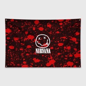Флаг-баннер с принтом NIRVANA в городе Новоалтайск, 100% полиэстер | размер 67 х 109 см, плотность ткани — 95 г/м2; по краям флага есть четыре люверса для крепления | nirvana | punk | rock | альтернативный хип хоп | группа | инди поп | музыка | музыкальное произведение | ноты | панк | регги | рок | синти поп