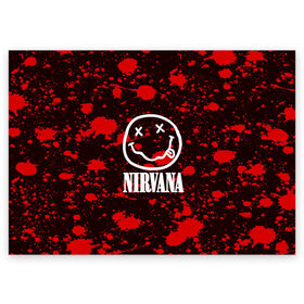 Поздравительная открытка с принтом NIRVANA в городе Новоалтайск, 100% бумага | плотность бумаги 280 г/м2, матовая, на обратной стороне линовка и место для марки
 | nirvana | punk | rock | альтернативный хип хоп | группа | инди поп | музыка | музыкальное произведение | ноты | панк | регги | рок | синти поп