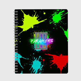 Тетрадь с принтом Paramore в городе Новоалтайск, 100% бумага | 48 листов, плотность листов — 60 г/м2, плотность картонной обложки — 250 г/м2. Листы скреплены сбоку удобной пружинной спиралью. Уголки страниц и обложки скругленные. Цвет линий — светло-серый
 | paramore | альтернативный | группа | джош фарро | зак фарро | панк | панкрок | пара море | парамор | парамора | параморе | парморе | поп | поппанк | попрок | рок | тейлор йорк | хейли уильямс