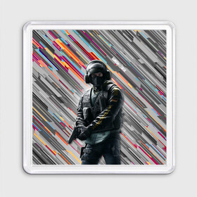 Магнит 55*55 с принтом Rainbow Six Siege в городе Новоалтайск, Пластик | Размер: 65*65 мм; Размер печати: 55*55 мм | battlefield | call of duty | clancy | cod | counter | csgo | game | rainbow | six | strike | tom | игра | клэнси | код | ксго | том | шутер