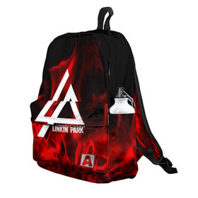 Рюкзак 3D с принтом Linkin park в городе Новоалтайск, 100% полиэстер | лямки с регулируемой длиной, сверху петелька, чтобы рюкзак можно было повесить на вешалку. Основное отделение закрывается на молнию, как и внешний карман. Внутри два дополнительных кармана, один из которых закрывается на молнию. По бокам два дополнительных кармашка | linkin park | logo | music | pop | rock | usa | альтернатива | америка | металл | музыка | музыкальный | поп | рок | честер беннингтон