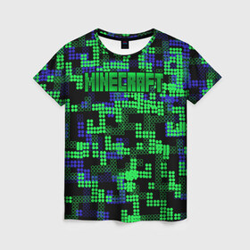 Женская футболка 3D с принтом Minecraft в городе Новоалтайск, 100% полиэфир ( синтетическое хлопкоподобное полотно) | прямой крой, круглый вырез горловины, длина до линии бедер | minecraft | miner | игра | инди | компьютерная | майнкрафт | мир | открытый | шахта | яркие