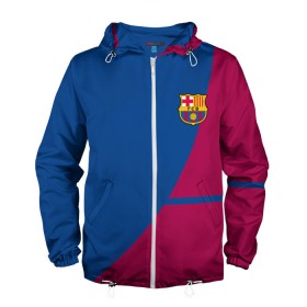 Мужская ветровка 3D с принтом BARCA SPORT в городе Новоалтайск, 100% полиэстер | подол и капюшон оформлены резинкой с фиксаторами, два кармана без застежек по бокам, один потайной карман на груди | fc | fc baeca | football | football club | sport | барселона | спорт | спортивные | униформа | фирменные цвета | фк | футбол | футбольный клуб