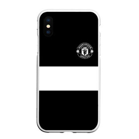 Чехол для iPhone XS Max матовый с принтом FC Manchester United в городе Новоалтайск, Силикон | Область печати: задняя сторона чехла, без боковых панелей | black   white | england | football | logo | manchester united | sport | англия | арт | лига | лого | манчестер юнайтед | спорт | текстура | фк | футбол | футбольный клуб | черно белый | эмблема