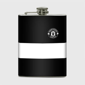 Фляга с принтом FC Manchester United в городе Новоалтайск, металлический корпус | емкость 0,22 л, размер 125 х 94 мм. Виниловая наклейка запечатывается полностью | Тематика изображения на принте: black   white | england | football | logo | manchester united | sport | англия | арт | лига | лого | манчестер юнайтед | спорт | текстура | фк | футбол | футбольный клуб | черно белый | эмблема