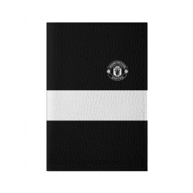 Обложка для паспорта матовая кожа с принтом FC Manchester United в городе Новоалтайск, натуральная матовая кожа | размер 19,3 х 13,7 см; прозрачные пластиковые крепления | black   white | england | football | logo | manchester united | sport | англия | арт | лига | лого | манчестер юнайтед | спорт | текстура | фк | футбол | футбольный клуб | черно белый | эмблема