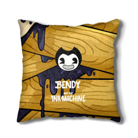 Подушка 3D с принтом Bendy and the Ink Machine в городе Новоалтайск, наволочка – 100% полиэстер, наполнитель – холлофайбер (легкий наполнитель, не вызывает аллергию). | состоит из подушки и наволочки. Наволочка на молнии, легко снимается для стирки | 0x000000123 | bendy | ink machine | бенди