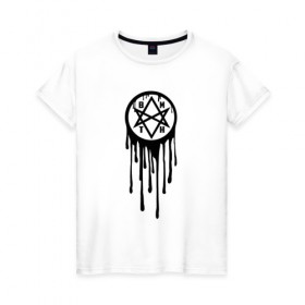 Женская футболка хлопок с принтом Bring Me the Horizon в городе Новоалтайск, 100% хлопок | прямой крой, круглый вырез горловины, длина до линии бедер, слегка спущенное плечо | bmth | bring me the horizon | альтернативный | бмтх | бмтш | брин | бринг | горизонт | достань для меня | дэткор | зе | метал | ми | рок | хоризон | электроник рок