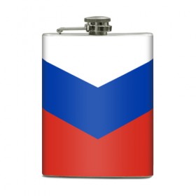 Фляга с принтом Россия в городе Новоалтайск, металлический корпус | емкость 0,22 л, размер 125 х 94 мм. Виниловая наклейка запечатывается полностью | Тематика изображения на принте: russian | россия | русский | флаг | я русский