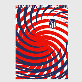 Скетчбук с принтом Atletico Madrid в городе Новоалтайск, 100% бумага
 | 48 листов, плотность листов — 100 г/м2, плотность картонной обложки — 250 г/м2. Листы скреплены сверху удобной пружинной спиралью | атлетико мадрид | полосы | эмблема