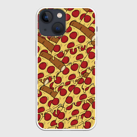 Чехол для iPhone 13 mini с принтом Pizza в городе Новоалтайск,  |  | Тематика изображения на принте: cheese | fast food | food | junk food | pizza | еда | пицца | сыр | фастфут