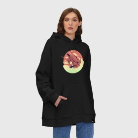 Худи SuperOversize хлопок с принтом Neon Genesis Evangelion в городе Новоалтайск, 70% хлопок, 30% полиэстер, мягкий начес внутри | карман-кенгуру, эластичная резинка на манжетах и по нижней кромке, двухслойный капюшон
 | евангелион