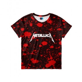 Детская футболка 3D с принтом Metallica в городе Новоалтайск, 100% гипоаллергенный полиэфир | прямой крой, круглый вырез горловины, длина до линии бедер, чуть спущенное плечо, ткань немного тянется | metallica | punk | rock | альтернативный хип хоп | группа | инди поп | музыка | музыкальное произведение | ноты | панк | регги | рок | синти поп