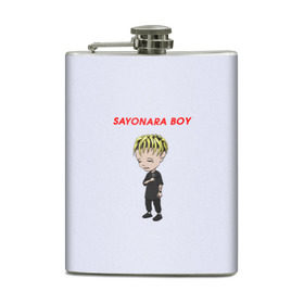 Фляга с принтом Sayonaraboy в городе Новоалтайск, металлический корпус | емкость 0,22 л, размер 125 х 94 мм. Виниловая наклейка запечатывается полностью | 