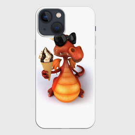 Чехол для iPhone 13 mini с принтом ДОБРЫЙ ДРАКОН | GOOD DRAGON в городе Новоалтайск,  |  | дракон | дракончик | змей | мороженное | чудовище | ящерица