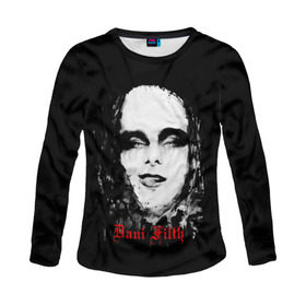 Женский лонгслив 3D с принтом Dani Filth в городе Новоалтайск, 100% полиэстер | длинные рукава, круглый вырез горловины, полуприлегающий силуэт | cradle of filth | колыбель порока