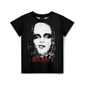 Детская футболка 3D с принтом Dani Filth в городе Новоалтайск, 100% гипоаллергенный полиэфир | прямой крой, круглый вырез горловины, длина до линии бедер, чуть спущенное плечо, ткань немного тянется | cradle of filth | колыбель порока
