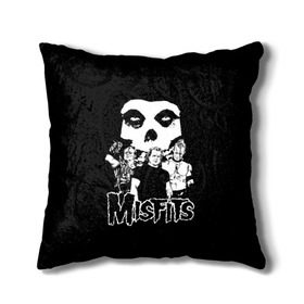 Подушка 3D с принтом Misfits в городе Новоалтайск, наволочка – 100% полиэстер, наполнитель – холлофайбер (легкий наполнитель, не вызывает аллергию). | состоит из подушки и наволочки. Наволочка на молнии, легко снимается для стирки | horror | punk | rock | альтернатива | группа | мисфитс | неприкаянные | панк | рок | хоррор
