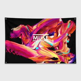 Флаг-баннер с принтом MUSE в городе Новоалтайск, 100% полиэстер | размер 67 х 109 см, плотность ткани — 95 г/м2; по краям флага есть четыре люверса для крепления | muse | punk | rock | альтернативный хип хоп | группа | инди поп | музыка | музыкальное произведение | ноты | панк | регги | рок | синти поп