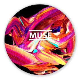 Коврик для мышки круглый с принтом MUSE в городе Новоалтайск, резина и полиэстер | круглая форма, изображение наносится на всю лицевую часть | Тематика изображения на принте: muse | punk | rock | альтернативный хип хоп | группа | инди поп | музыка | музыкальное произведение | ноты | панк | регги | рок | синти поп