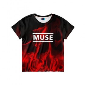 Детская футболка 3D с принтом MUSE в городе Новоалтайск, 100% гипоаллергенный полиэфир | прямой крой, круглый вырез горловины, длина до линии бедер, чуть спущенное плечо, ткань немного тянется | muse | punk | rock | альтернативный хип хоп | группа | инди поп | музыка | музыкальное произведение | ноты | панк | регги | рок | синти поп