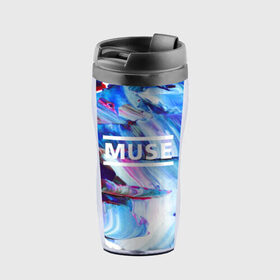 Термокружка-непроливайка с принтом MUSE COLLECTION в городе Новоалтайск, внутренняя часть — пищевой пластик, наружная часть — прозрачный пластик, между ними — полиграфическая вставка с рисунком | объем — 350 мл, герметичная крышка | muse | punk | rock | альтернативный хип хоп | группа | инди поп | музыка | музыкальное произведение | ноты | панк | регги | рок | синти поп