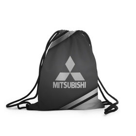 Рюкзак-мешок 3D с принтом MITSUBISHI SPORT в городе Новоалтайск, 100% полиэстер | плотность ткани — 200 г/м2, размер — 35 х 45 см; лямки — толстые шнурки, застежка на шнуровке, без карманов и подкладки | Тематика изображения на принте:  машина | марка | митсубиси
