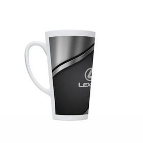 Кружка Латте с принтом LEXUS SPORT в городе Новоалтайск, Белая керамика | Объем 480 мл; Высота 150 мм; Диаметр 90 мм | auto | automobile | car | carbon | lexus | machine | motor | motor car | sport car | автомашина | бренд | легковой автомобиль | марка | спортивный автомобиль | тачка