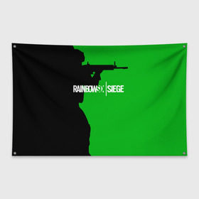Флаг-баннер с принтом RAINBOW SIX SIEGE в городе Новоалтайск, 100% полиэстер | размер 67 х 109 см, плотность ткани — 95 г/м2; по краям флага есть четыре люверса для крепления | cybersport | esports | pro league | r6 | rainbow | rainbow six | siege | six | армия | боевик | военные | война | игры | киберспорт | логотип | оперативники | радуга | шутер