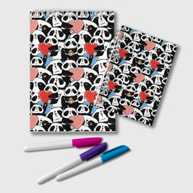 Блокнот с принтом Funny Panda в городе Новоалтайск, 100% бумага | 48 листов, плотность листов — 60 г/м2, плотность картонной обложки — 250 г/м2. Листы скреплены удобной пружинной спиралью. Цвет линий — светло-серый
 | bear | heart | positive | медведь | мишка | орнамент | панда | подарок | позитив | сердечки | сердце | сюрприз | узор