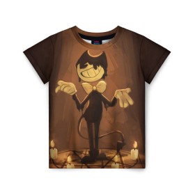 Детская футболка 3D с принтом Bendy and the ink machine (17) в городе Новоалтайск, 100% гипоаллергенный полиэфир | прямой крой, круглый вырез горловины, длина до линии бедер, чуть спущенное плечо, ткань немного тянется | Тематика изображения на принте: bendy | bendy and the ink machine | game | horror | ink | machine | trend | video game