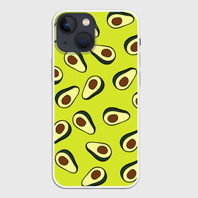 Чехол для iPhone 13 mini с принтом Авокадо в городе Новоалтайск,  |  | Тематика изображения на принте: avocado | food | fruit | pattern | vegan | vegetarian | авокадо | веган | вегетарианство | еда | паттерн | правильное питание | фрукт