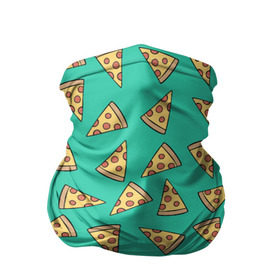 Бандана-труба 3D с принтом Pizza в городе Новоалтайск, 100% полиэстер, ткань с особыми свойствами — Activecool | плотность 150‒180 г/м2; хорошо тянется, но сохраняет форму | food | pattern | pizza | vegan | vegetarian | веган | вегетарианство | еда | паттерн | пицца