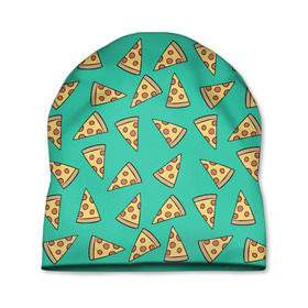 Шапка 3D с принтом Pizza в городе Новоалтайск, 100% полиэстер | универсальный размер, печать по всей поверхности изделия | food | pattern | pizza | vegan | vegetarian | веган | вегетарианство | еда | паттерн | пицца